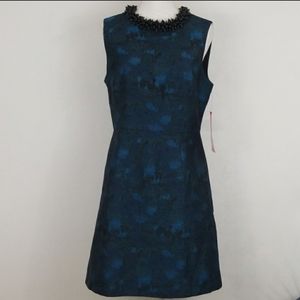 Betsey Johnson Beaded Collar Jaquard Dress